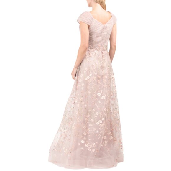 TERI JON Floral Embroidered Tulle A-line Gown - Picture 2 of 2